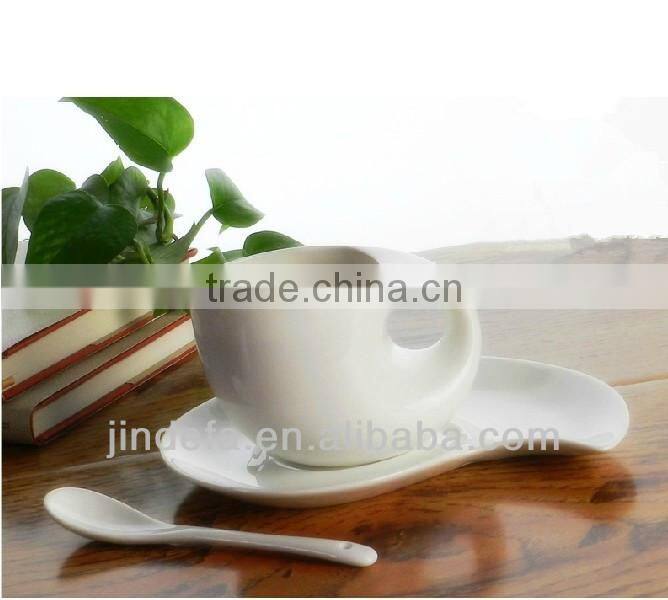 factory directly porcelain tea set coffee cup and saucer with spoon