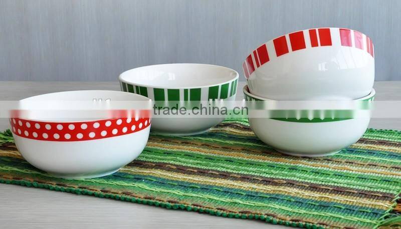 4.5"porcelain rice bowl with lovely decal