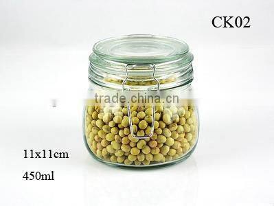ZIBO wholesale round glass jar with lock lid