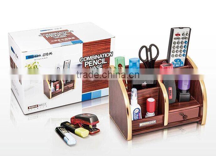 High quality handmade Multi-functional wooden pen container