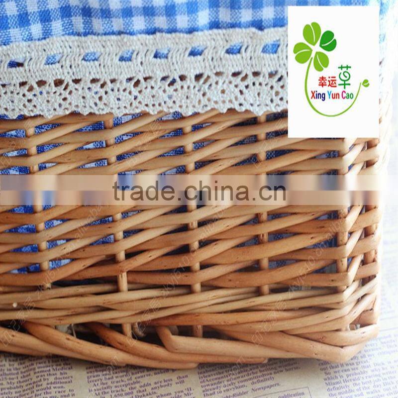 wicker&rattan square wicker basket with liner factory supply