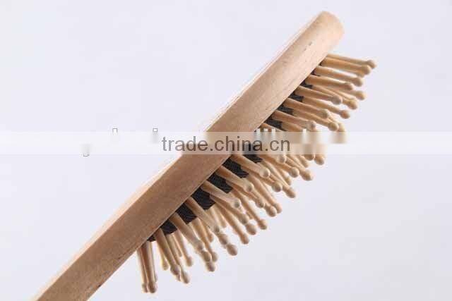 Elastic massage wooden comb with hanging hole/hair brush