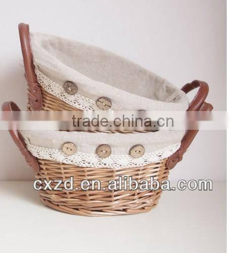 Modern kitchen family of white folding willow basket
