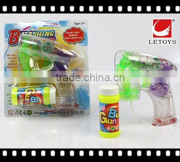 transparent color musical bubble gun with 1 bottle bubble water