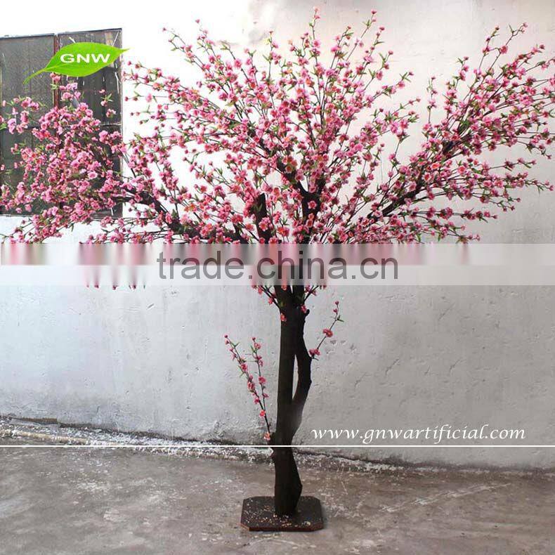 GNW BLS023 Artificial Peach Flowers Tree with pink color deractive home indoor use 7ft high