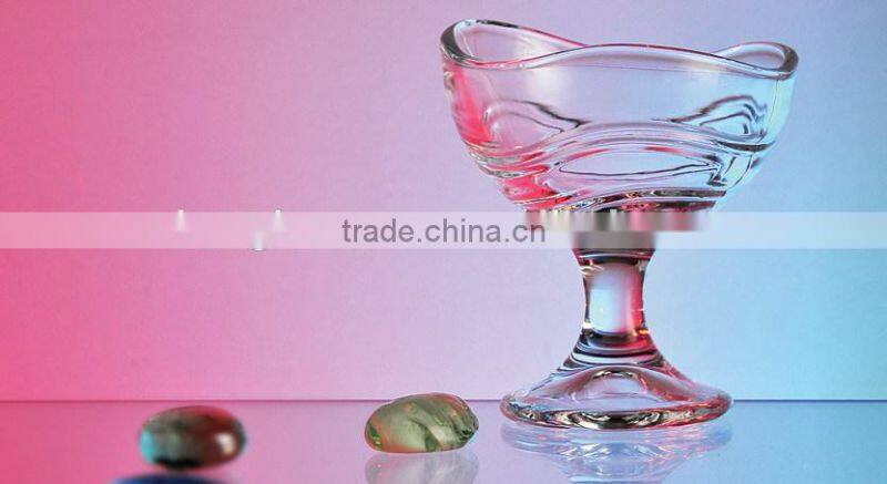 Unique Engraving Glass Ice Cream Cup