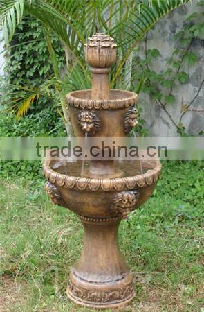Customed modern garden sculpture bronze outdoor sex girl and lion stone water fountain