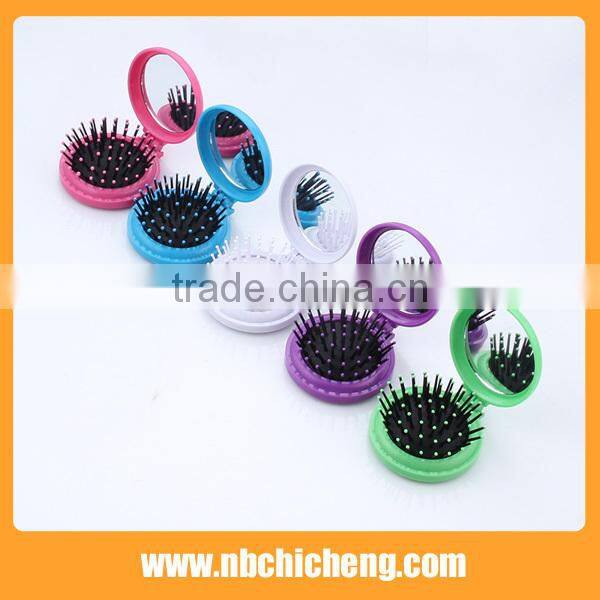 Good Quality Folding Comb With Mirror Mini Round Shape Folding Comb Mirror