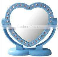 Heart Shape Round Table Cosmetic Mirror with two sides