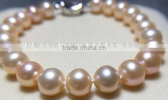 8-9mm pink round freshwater pearl bracelet wholesale