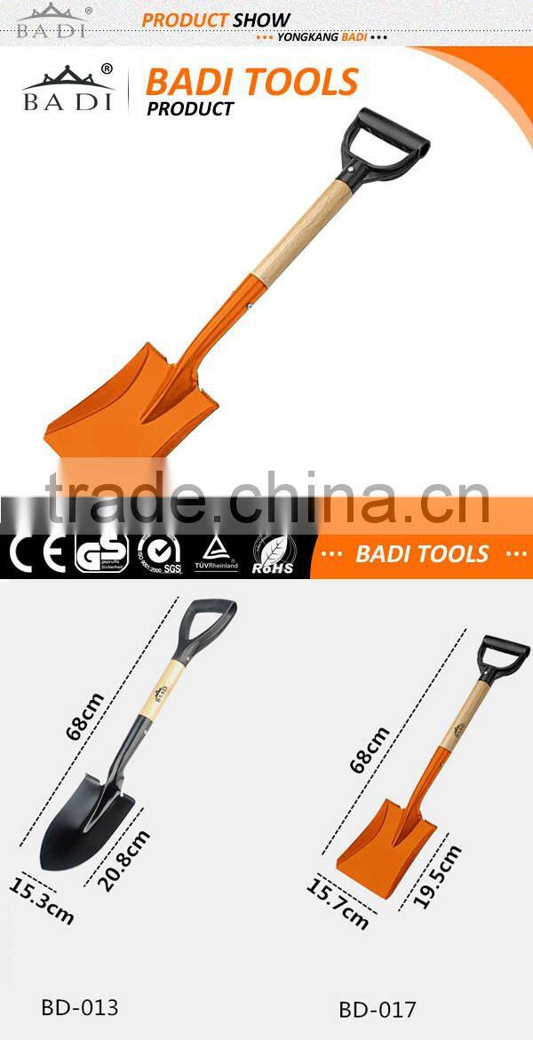 hot sale D shape agricultural mini wood handle garden shovel
