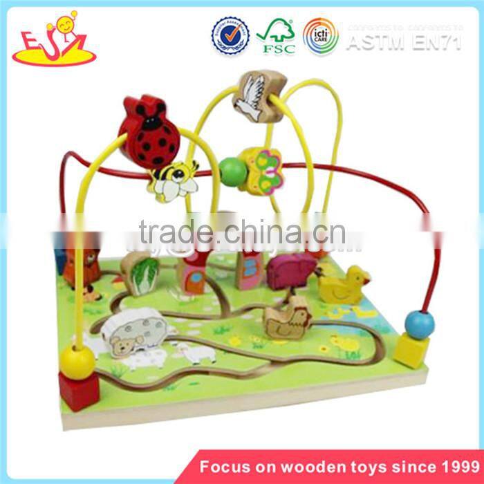 Wholesale new fashion wooden around beads toy beautiful wooden around beads toy W11B053