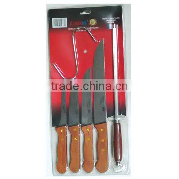 KN3220 Set of 6 pcs colourful plastic handle cheap kitchen knife