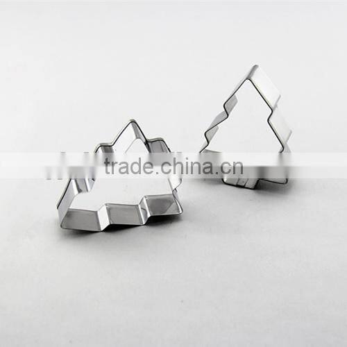100% Food grade Christmas promotional tree shape cookie cutter set stainless steel cake tools customer design biscuit mold