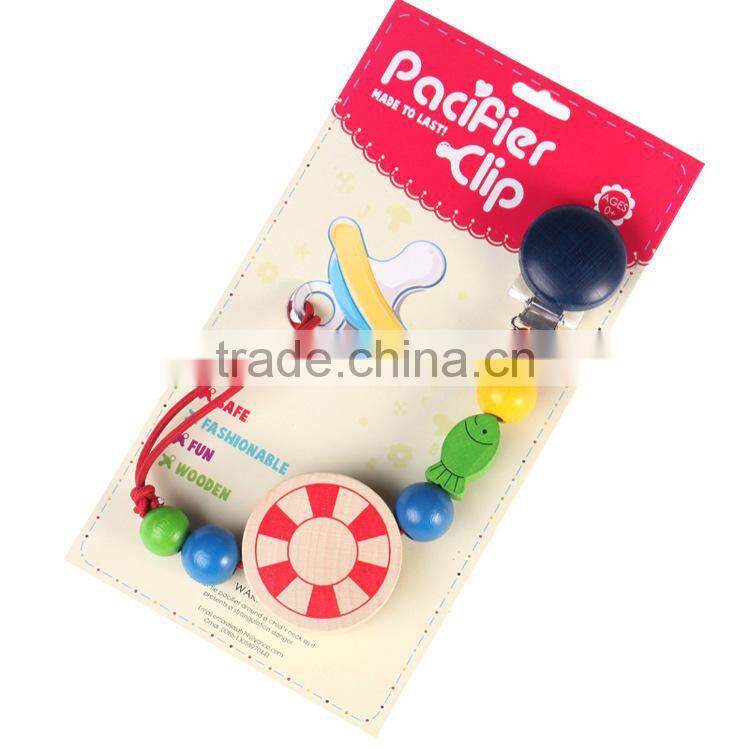 Wooden Baby Pacifier Clip Colorful Pacifier Clip Baby Pacifier Nipple Clip