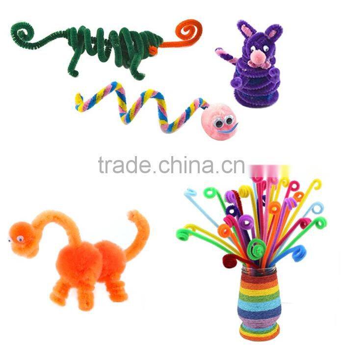 DIY craft kit chenille stem colorful pipe cleaners toys 100pcs/bag