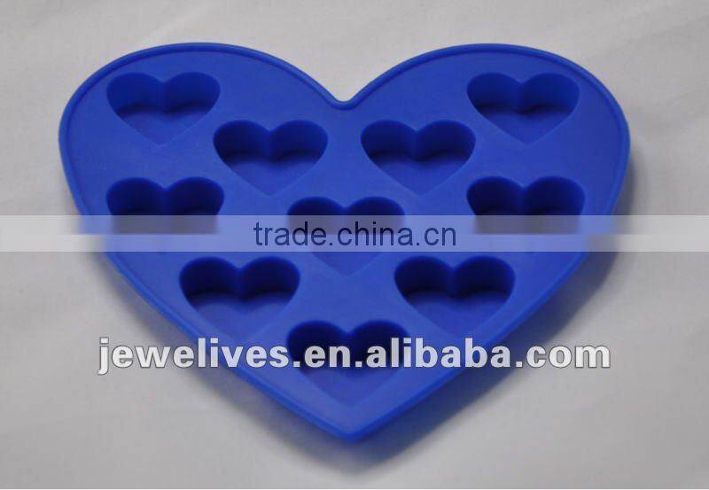 2013 fashion heart shape silicone ice cube tray