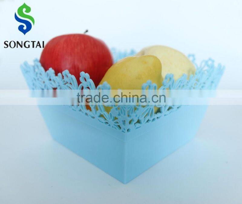 2016 new style plastic pp square fruit basket with sunflower