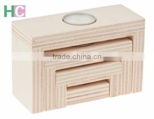 2017 Wooden Suqare Shape Candle Holders in Custom