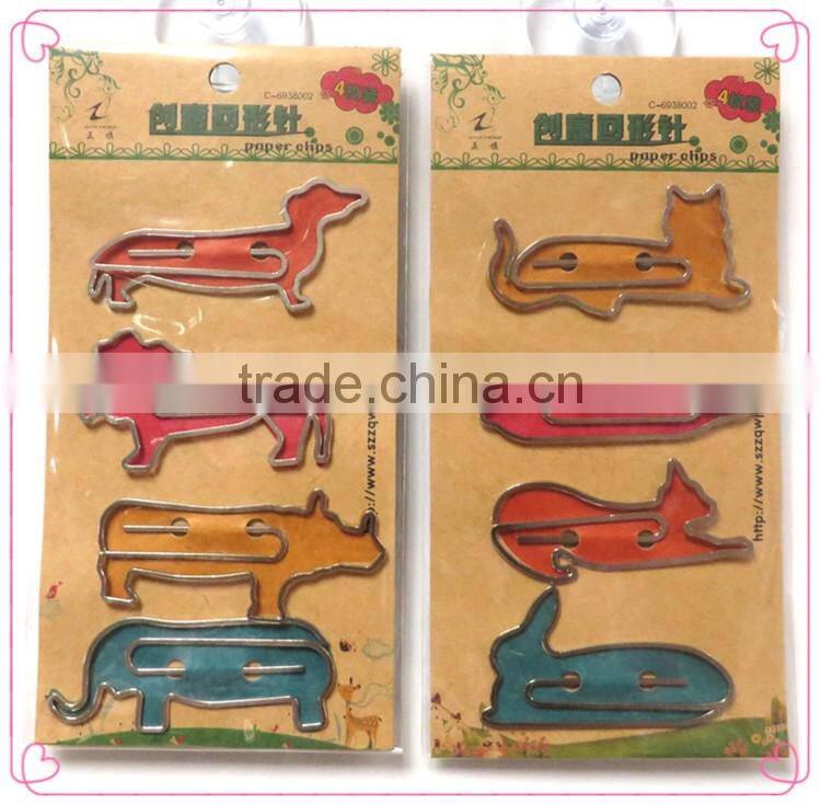 Popular flat metal animal shapes great metal clips with printing card