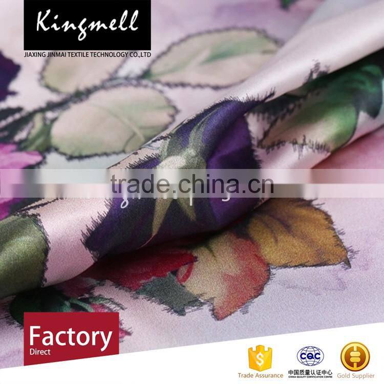 Customized flower digital print silk fabric woven fabric