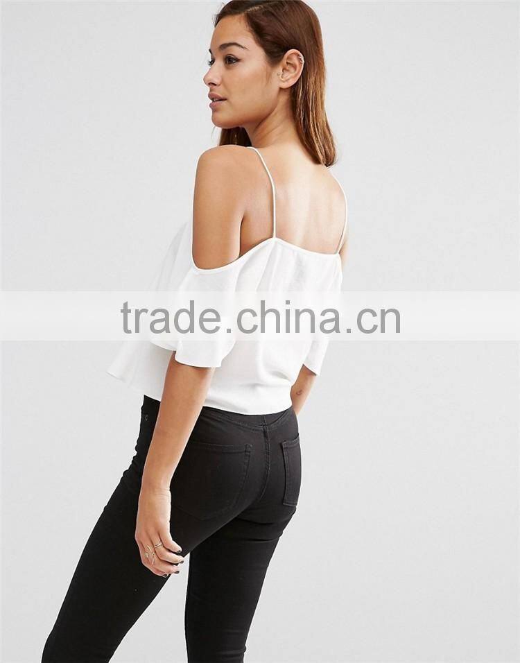 Girls Sexy Korea Top Lace Trim Tops For Women 2016