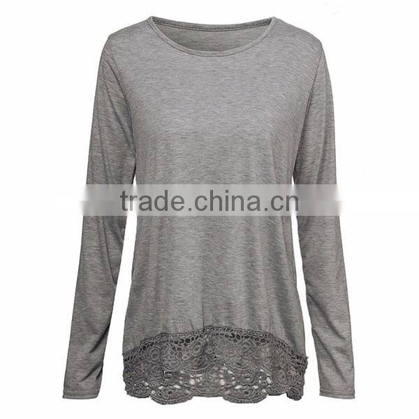 custom long sleeve sexy lace shirt crochet embroidery latest shirt designs for women