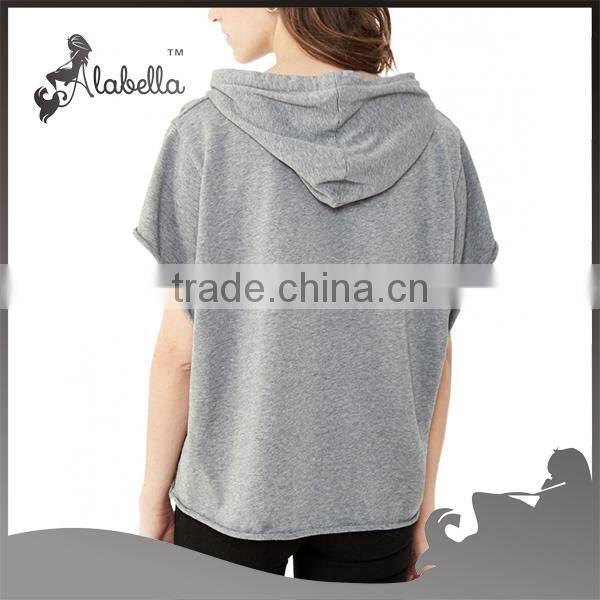 Wholesale women's solid color T-shirt hoodie with hood