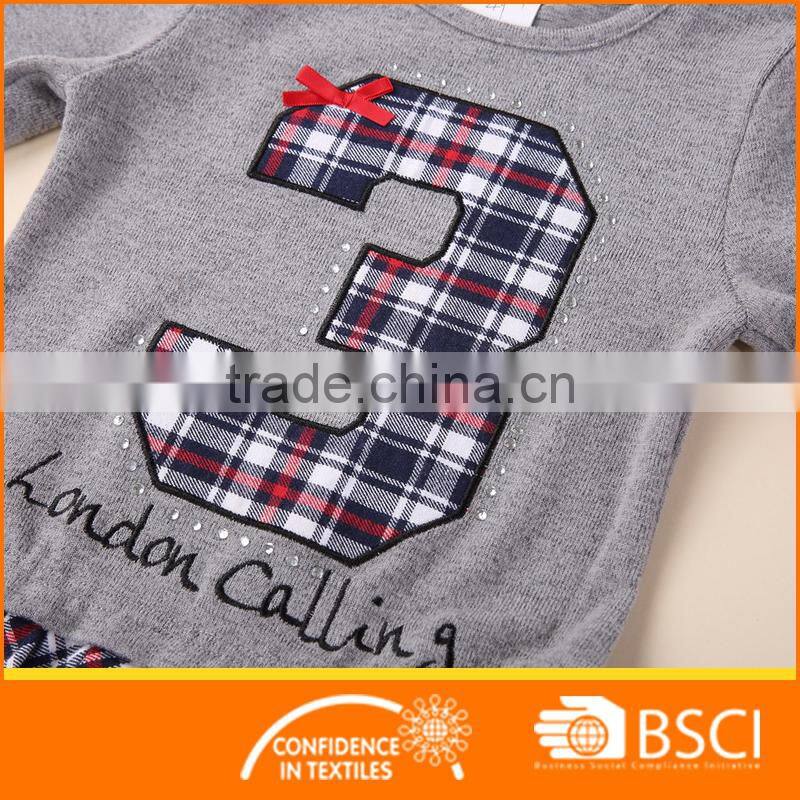 Fashion Child Girl Nice Sweater &Check Dress