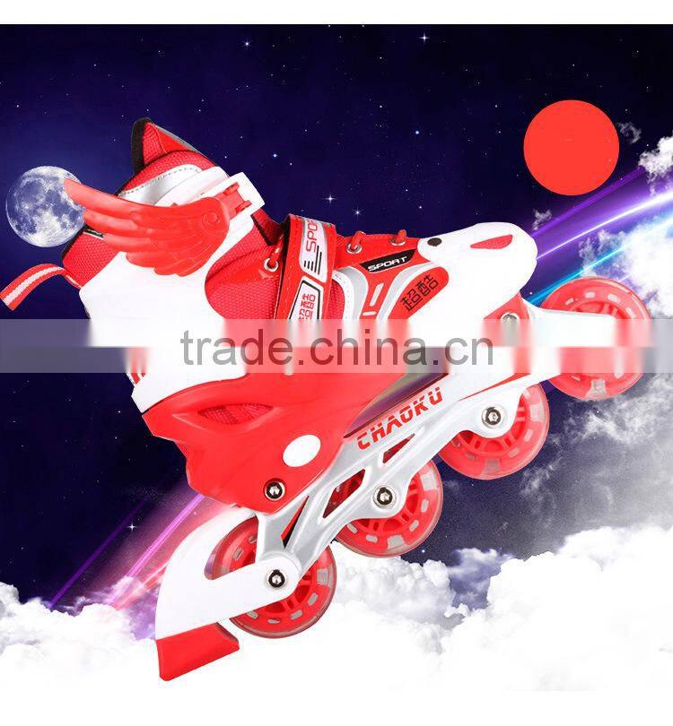 PU single flashing roller skate shoes price for kids 2017