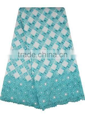 Factory Price Custom Design Guipure Embroidery Mint Green Lace Fabric