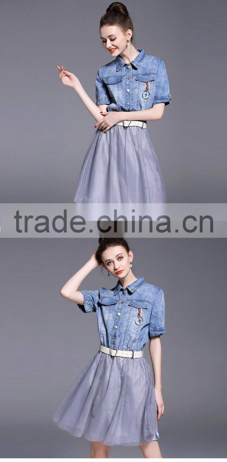 MAXNEGIO Women Fashion False Two-piece Bubble Dress Casual Women Gauze Dresses