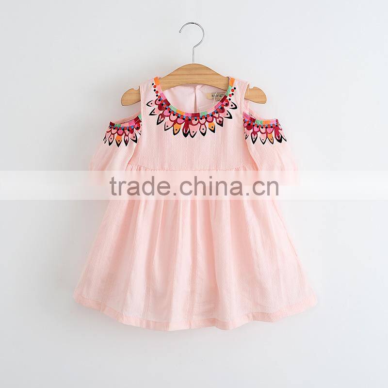 2017 New arrival baby Clothes wholesale hot sale cotton cheap Children's Boutique fashion 3-5 year old baby girl party dress