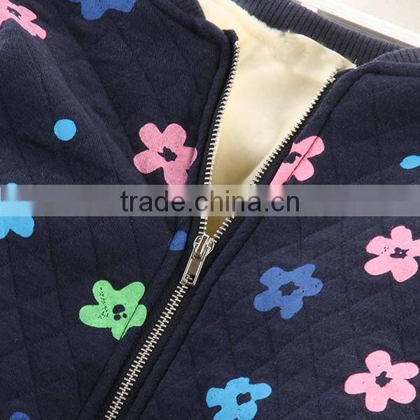 2016new designs fashion girls sweatshirts jacket without hood