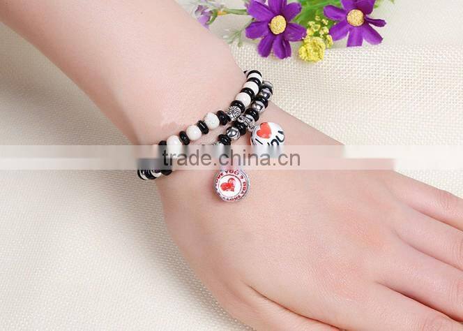 customized UK flag glass dome charm wood bracelets jewelry