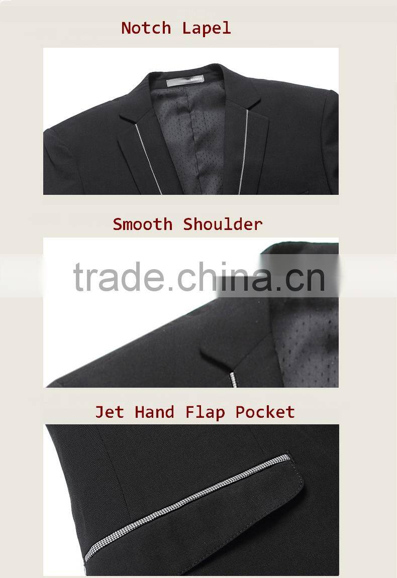 Fashionable Men 2-Button Trim Business Suit With Promotional Price