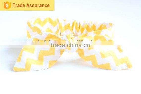 Chevron and polka dot baby girls cotton headband bowknot headwrap