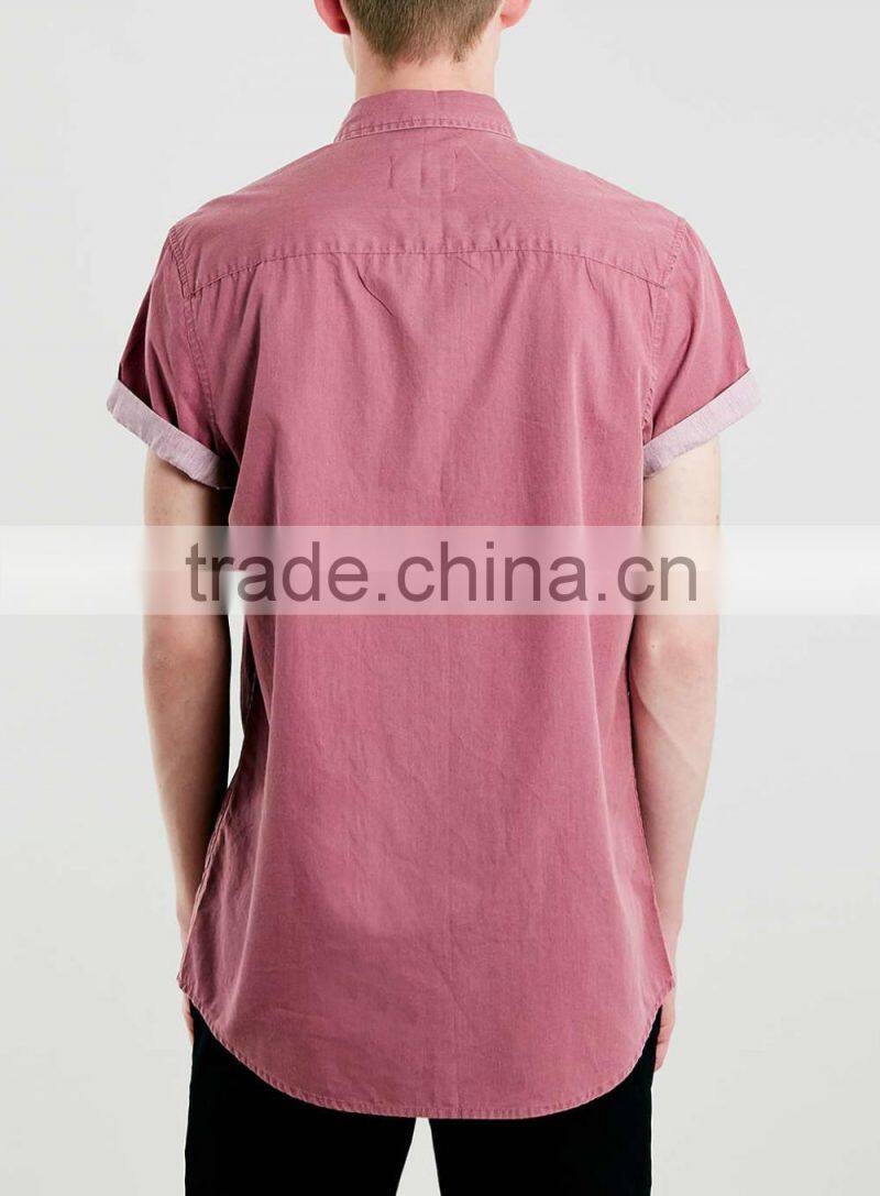 man short sleeve blank casual wear shirt for sale