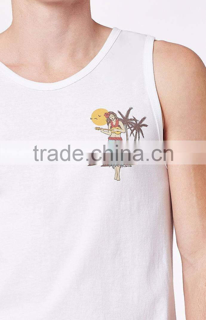 Creative designed Scoop-neck men's tank tops