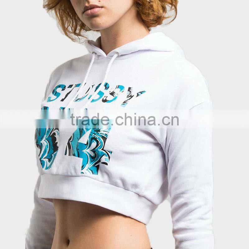 Ladies Sexy Hoodies Solid Color Long Sleeve Hoodies