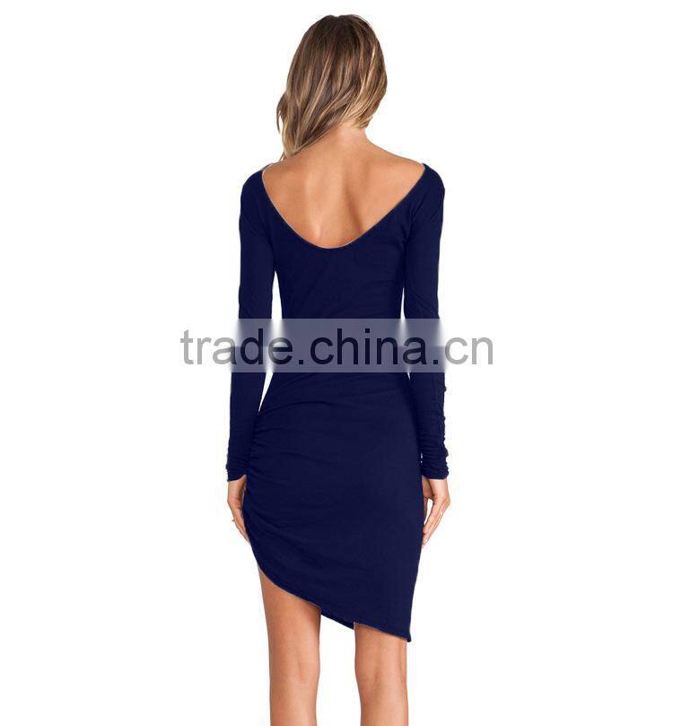2015 Fashion Trends Winter Long sleeve Round Neck Bodycon dress Pencil Dress for womens