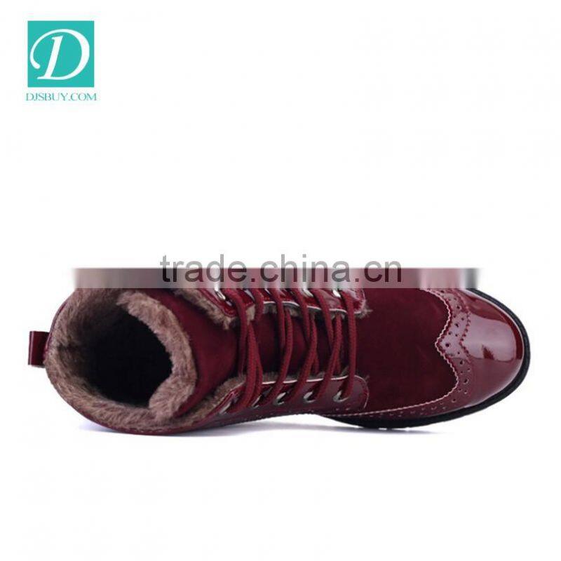 New Boots Mens Casual Patent Leather Winter Round Toe Martin Boots