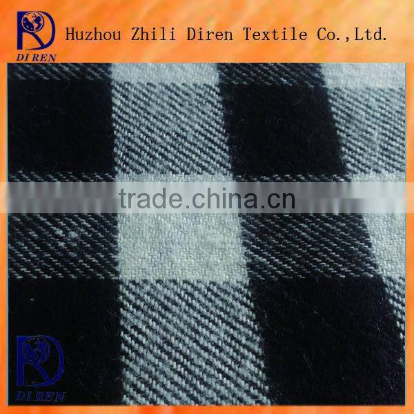 100% cotton black white check pattern soft warm scarf fabric