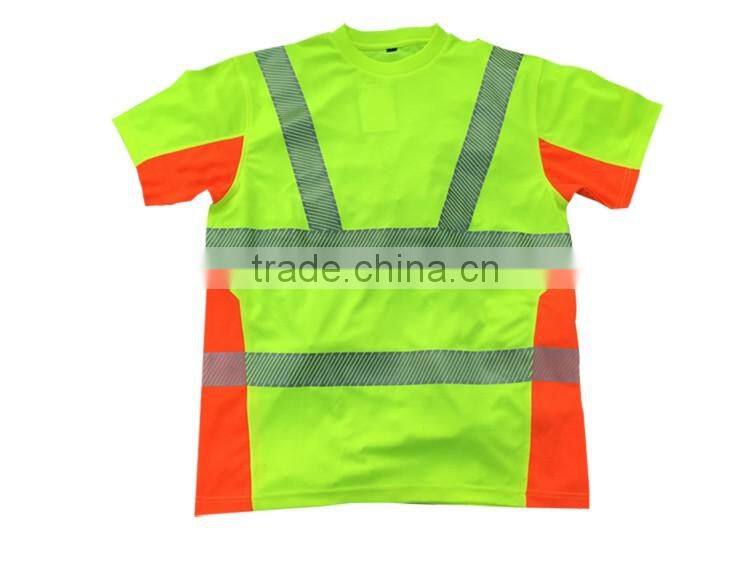 Daytime orange safety hivis yellow reflective 3m heat sealed T-shirt