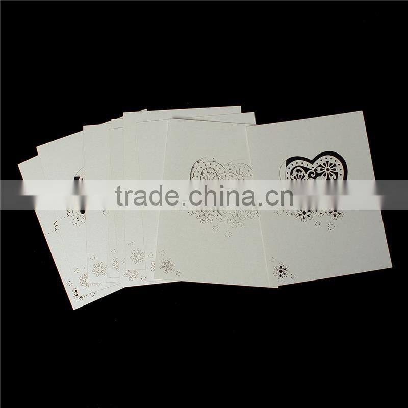 Paper Wedding Party Name Place Cards Heart Hollow Off-white