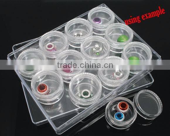 Wholesale 1 Set (12PCs) Clear Beads Display Storage Case Box