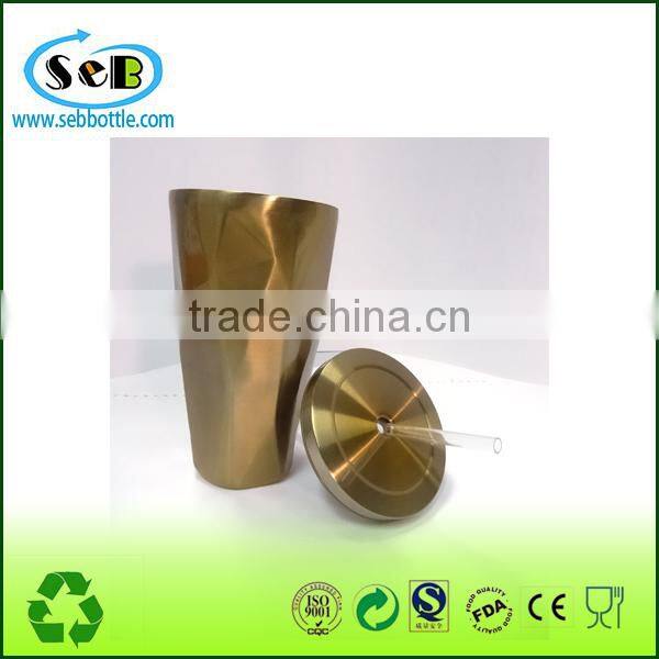 16oz stainless steel tumbler with straw stainless steel coffee mug