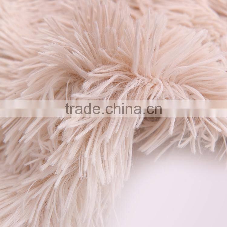 100% polyester promotion solid long pile fake fur winter blankets