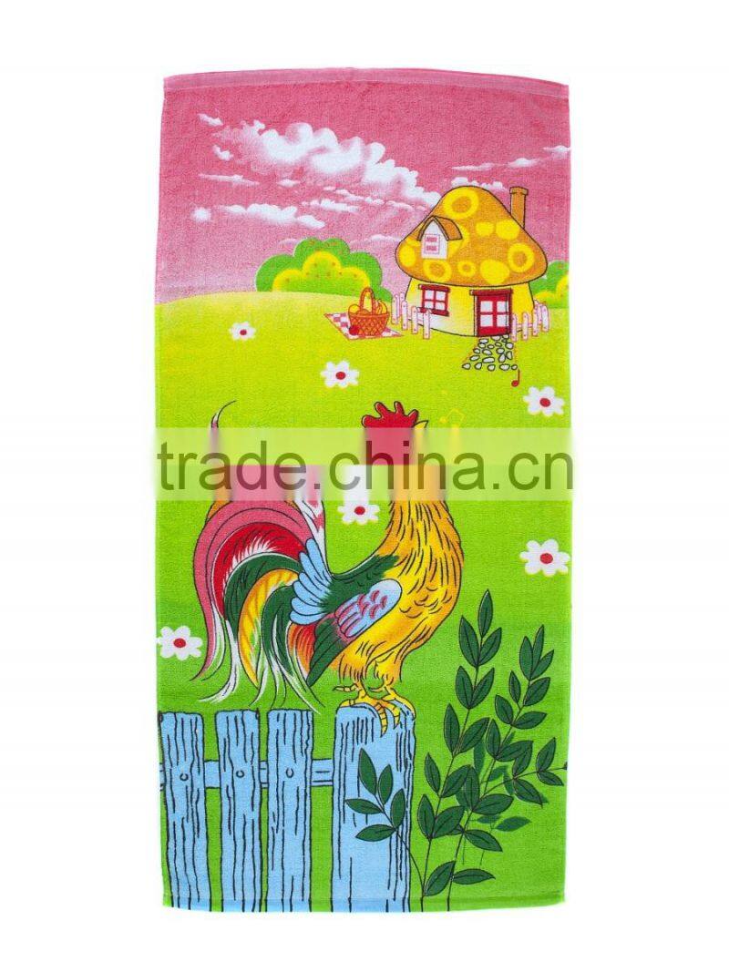 100% cotton deep color thick print design with tassel round beach towel retail price