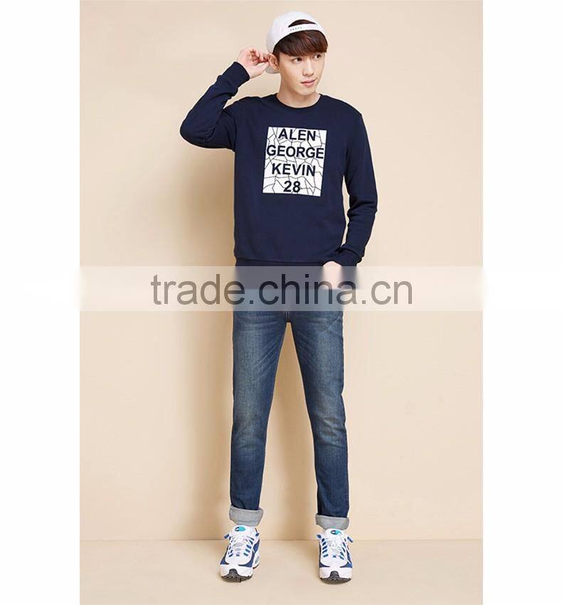 New Arrival Men's Crewneck Pure Color Pullover Sweatshirts,Custom Thick Fleece Pullover Printed Sweatshirts for Men